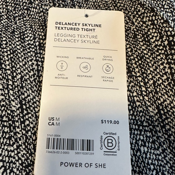 NWT Athleta Delancey Skyline Textured Tight size Medium (black/white) - Picture 7 of 13